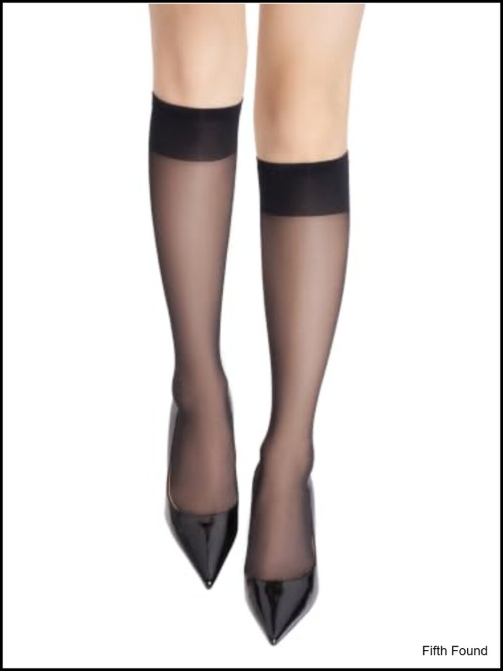 6 Pairs Women's Sheer Knee High Stockings 20D Transparent Toe Nylon Blend